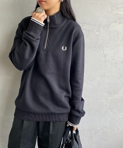 「FRED PERRY」 スウェットカットソー M ブラック レディース