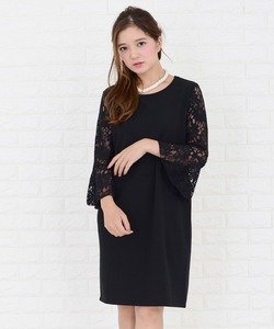 「Lace Ladies」 「mlace ladies」7分袖ワンピース M ブラック レディース