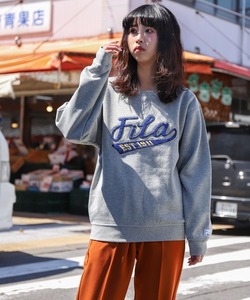 「FILA」 スウェットカットソー X-LARGE 杢グレー レディース