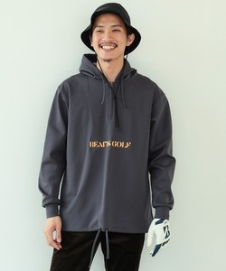 「BEAMS GOLF」 プルオーバーパーカー LARGE チャコールグレー メンズ