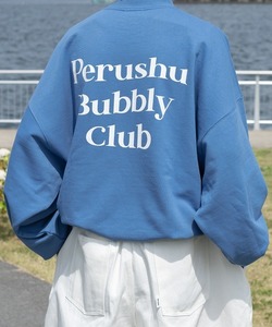 「Perushu」 スウェットカットソー LARGE ブルー メンズ