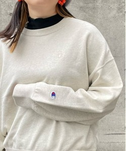 「Champion」 スウェットカットソー L オフホワイト レディース