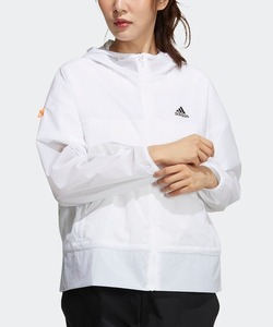 「adidas」 ブルゾン MEDIUM ホワイト×ブラック レディース