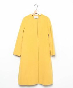 「UNITED ARROWS」 ノーカラーコート 36 イエロー レディース