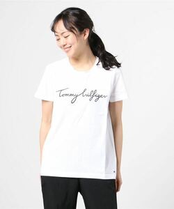 「TOMMY HILFIGER」 半袖Tシャツ SMALL ホワイト レディース