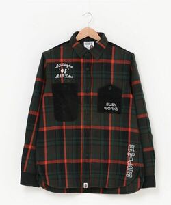 「A BATHING APE」 長袖シャツ MEDIUM グリーン メンズ