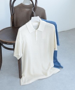 「SENSE OF PLACE by URBAN RESEARCH」 半袖ニット LARGE アイボリー メンズ