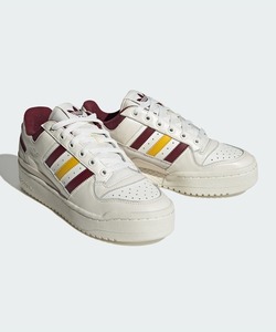 「adidas」 ローカットスニーカー 23.5cm ホワイト×レッド レディース