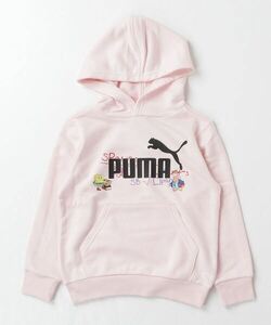 「PUMA」 「SPONGEBOB」「KIDS」プルオーバーパーカー 140cm ベビーピンク キッズ_画像1