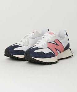 「New Balance」 ローカットスニーカー 24.5cm ホワイト×ピンク メンズ