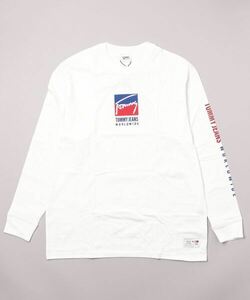 「TOMMY JEANS」 長袖Tシャツ LARGE ホワイト メンズ