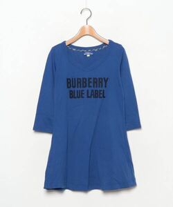 「BURBERRY BLUE LABEL」 7分袖ワンピース 38 ブルー レディース