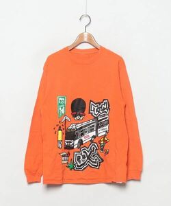 「TENBOX」 長袖Tシャツ MEDIUM オレンジ メンズ