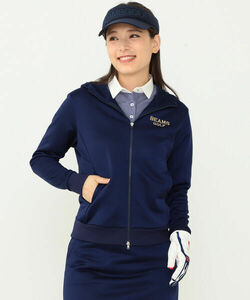 「BEAMS GOLF」 ジップアップパーカー SMALL ネイビー レディース