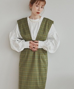 「hinari」 サロペットスカート SMALL グリーン レディース