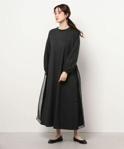 「CAROLINA GLASER」 長袖ワンピース ONE SIZE チャコールグレー レディース