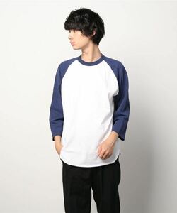 「WALLA WALLA SPORT」 7分袖Tシャツ - ネイビー メンズ