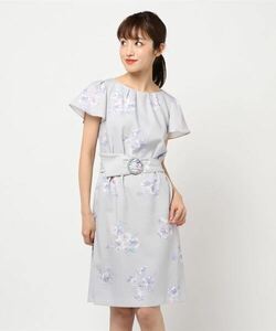 「LAISSE PASSE」 「Debut de Fiore」半袖ワンピース MEDIUM ライトグレー レディース