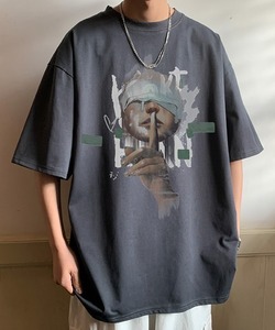 「MGV」 半袖Tシャツ MEDIUM ダークグレー メンズ