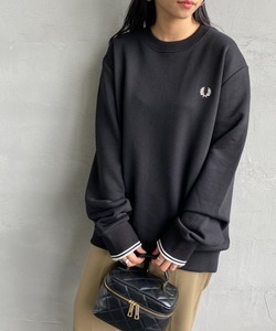 「FRED PERRY」 スウェットカットソー M ブラック レディース