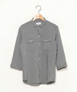 「MONSIEUR NICOLE」 7分袖シャツ MEDIUM ブラック メンズ