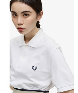 「FRED PERRY」 半袖ポロシャツ 46 ホワイト メンズ