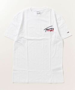 「TOMMY JEANS」 半袖Tシャツ LARGE ホワイト メンズ