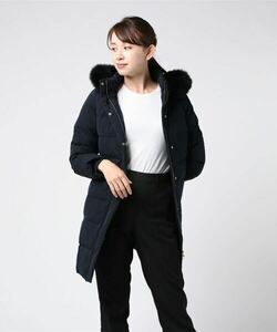 「Demi-Luxe BEAMS」 ダウンコート 36 ネイビー レディース