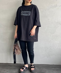 「CHUMS」 半袖Tシャツ L ブラック レディース