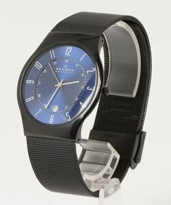 「SKAGEN」 アナログ腕時計 FREE ブラック×ブルー メンズ