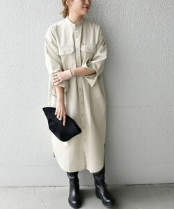 「UNIVERSAL OVERALL」 長袖ワンピース ONE SIZE ナチュラル レディース