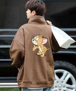 「TOM&JERRY」 スウェットカットソー LARGE ブラウン メンズ