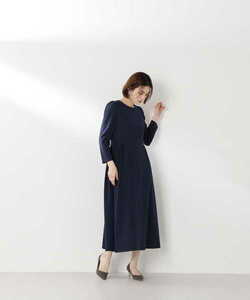 「NATURAL BEAUTY BASIC」 長袖ワンピース MEDIUM ネイビー レディース