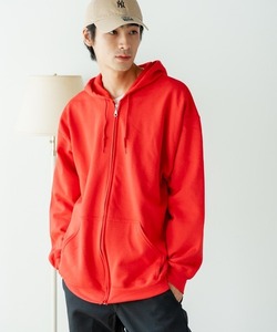 「GILDAN」 ジップアップパーカー X-LARGE レッド メンズ