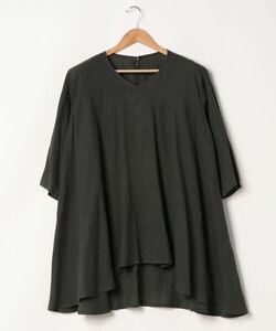 「Plantation」 7分袖チュニック M size ダークグレー レディース