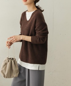 「URBAN RESEARCH DOORS」 Vネックニット ONE ブラウン レディース