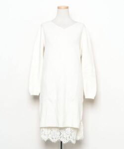 「LAISSE PASSE」 ニットワンピース MEDIUM アイボリー レディース