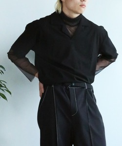 「aimoha」 半袖ポロシャツ LARGE ブラック メンズ_画像1