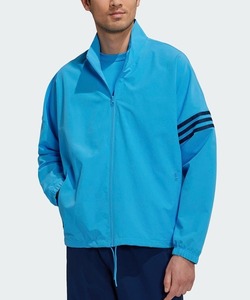 「adidas」 ジップアップブルゾン LARGE ブルー メンズ