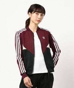 「adidas」 ジャージブルゾン SMALL マルーン レディース