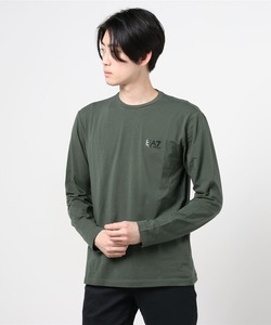 「EMPORIO ARMANI EA7」 長袖Tシャツ SMALL カーキ メンズ