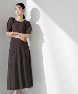 「NATURAL BEAUTY BASIC」 ニットワンピース MEDIUM チャコールグレー レディース