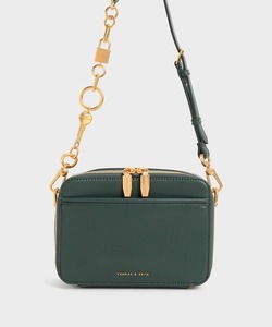 「CHARLES & KEITH」 ショルダーバッグ S ダークグリーン レディース