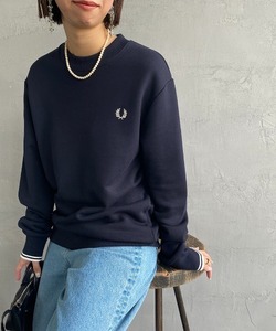 「FRED PERRY」 スウェットカットソー X-LARGE ネイビー レディース