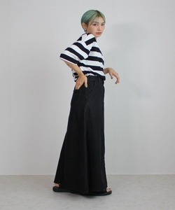 「Emma（SELECT LEVERY）」 デニムロングスカート X-LARGE ブラック レディース