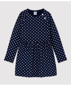 「PETIT BATEAU」 「KIDS」長袖ワンピース 6YEAR ネイビー キッズ