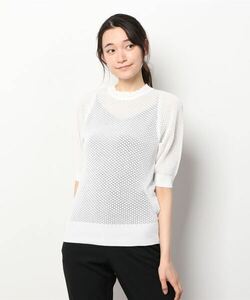 「Demi-Luxe BEAMS」 半袖ニット ONE SIZE ホワイト レディース