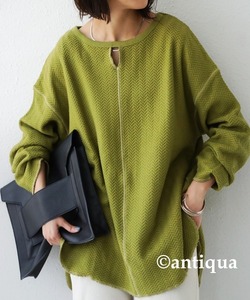 「antiqua」 「patterntorso」長袖カットソー FREE カーキ レディース