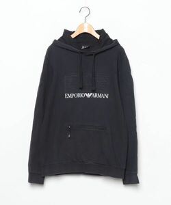 「EMPORIO ARMANI EA7」 プルオーバーパーカー MEDIUM ブラック メンズ