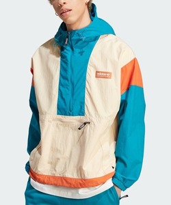 「adidas」 ナイロンブルゾン LARGE ベージュ メンズ